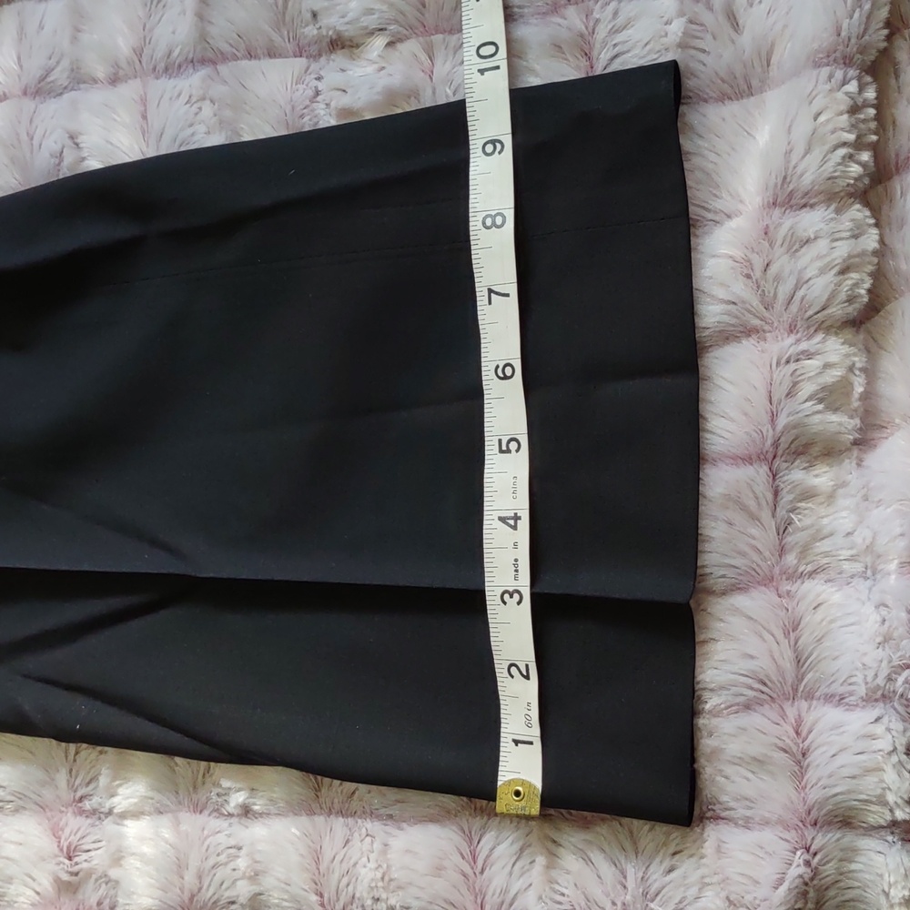 Theory Black Wool Blend 4 Pocket Wide Leg Zipper Closure Dress Trouser Size 4 - Picture 10 of 13